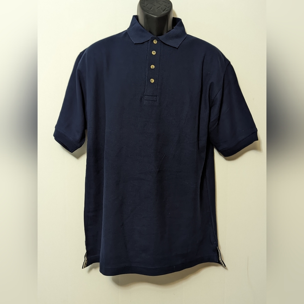 Men's Spike Sports Golf Polo Shirt Dark Blue Size Medium